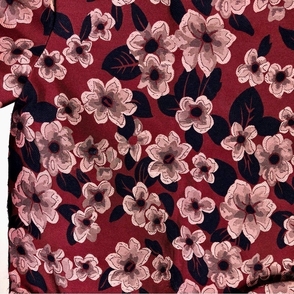 Brooks Brothers girl's formal dress floral jacquard wine pink navy drop waist 8 - Picture 3 of 7